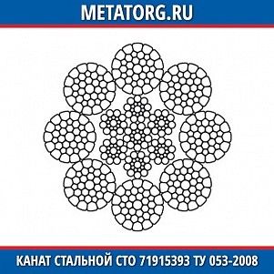 Канат стальной 46,5 мм СТО 71915393 ТУ 053-2008